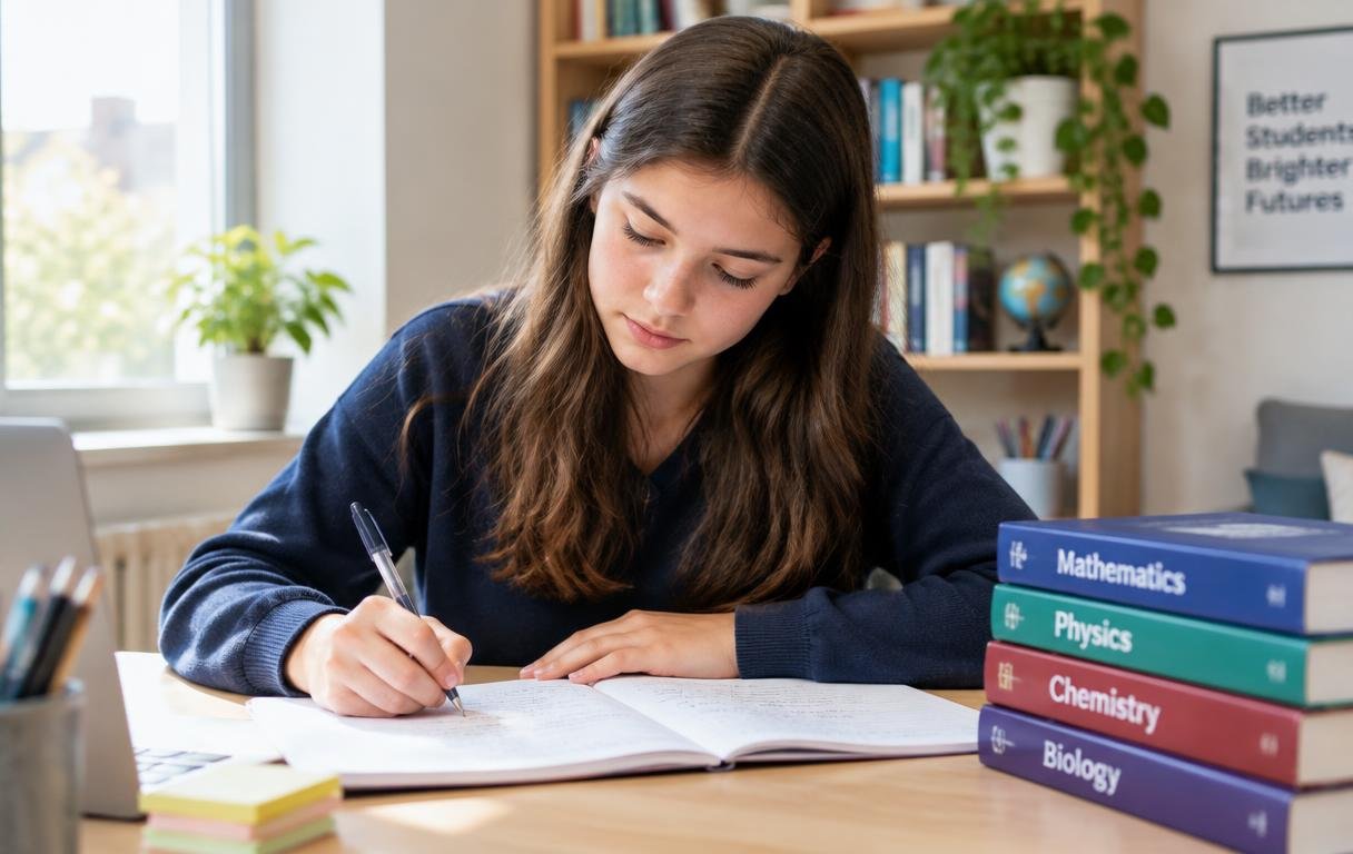 O Level student learning and practising